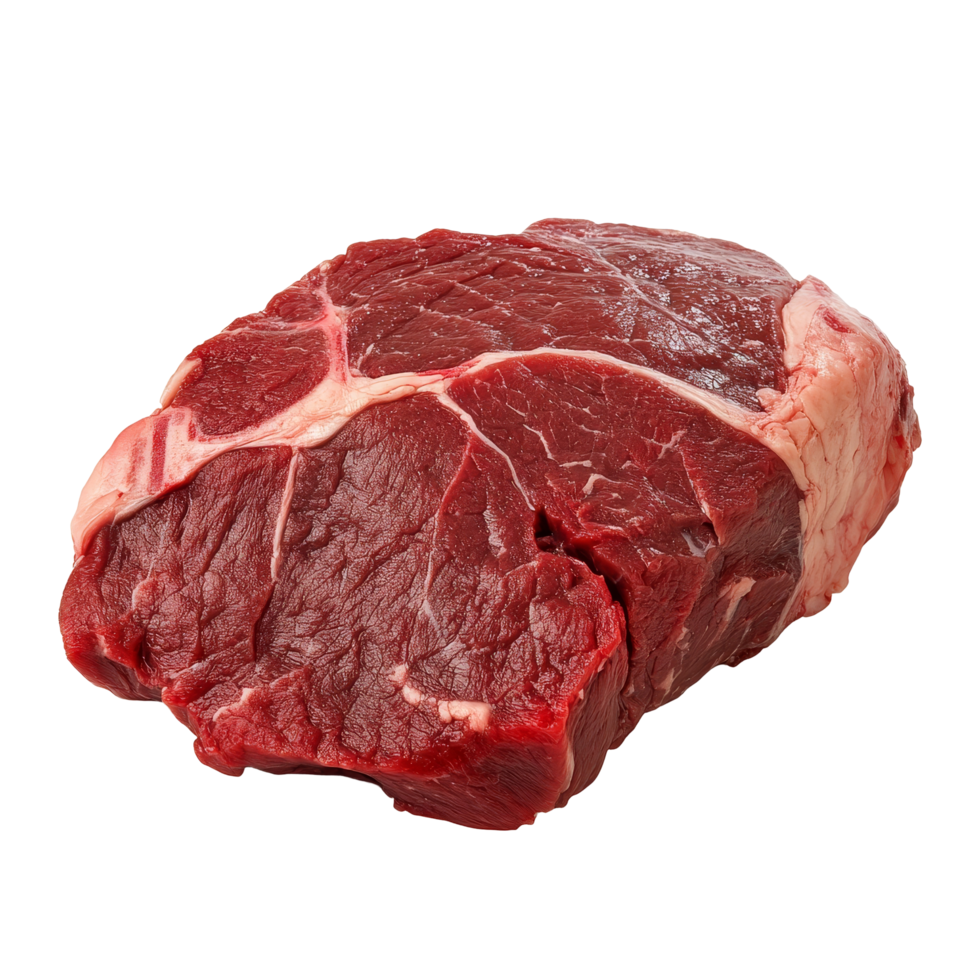 Fresh beef cut displayed on a transparent surface with a transparent backdrop highlighting its texture, Parsnip roots on transparent png