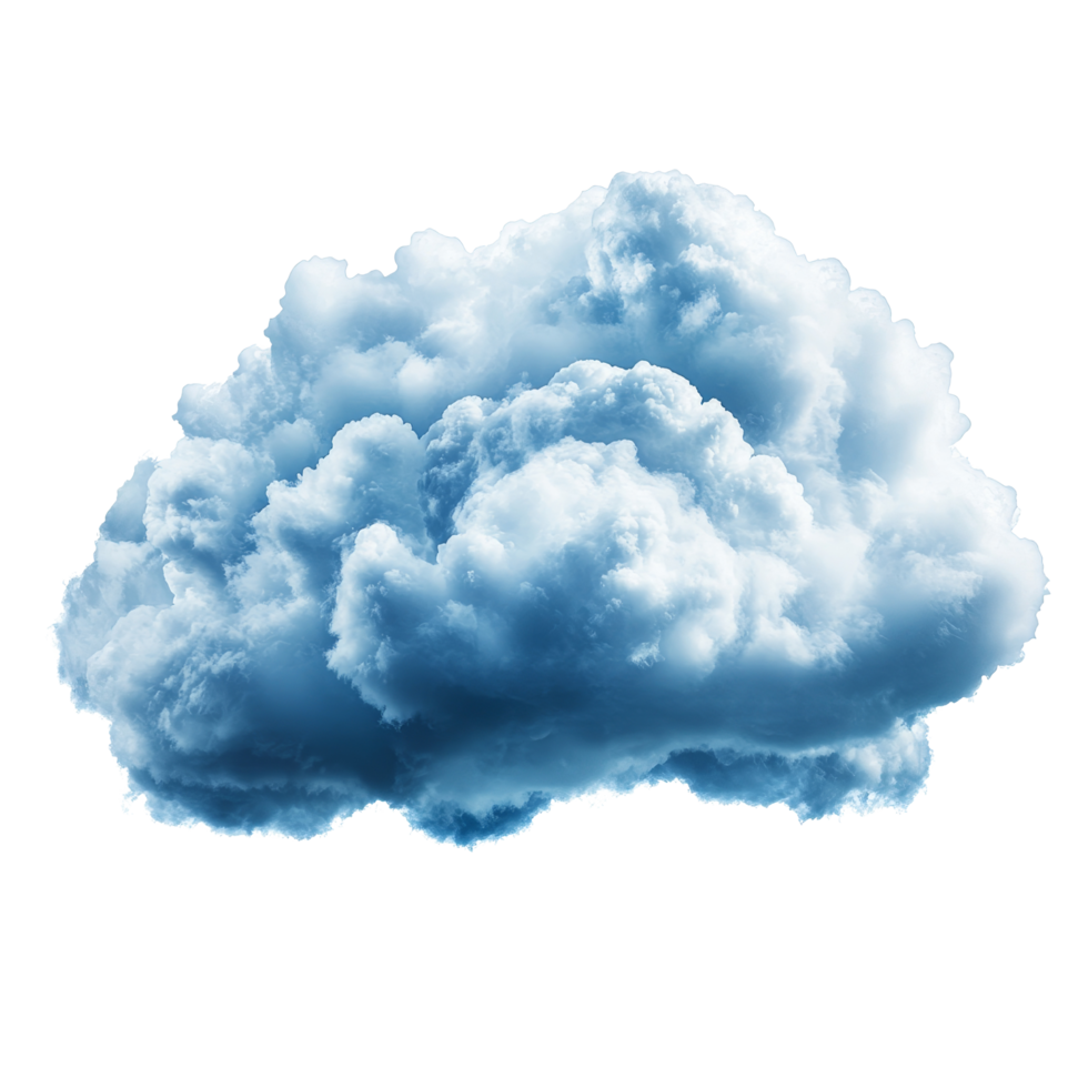 A fluffy, textured cloud in color floats gracefully against a pristine transparent background, creating a dreamy and calming atmosphere, Cloud isolated transparent background png