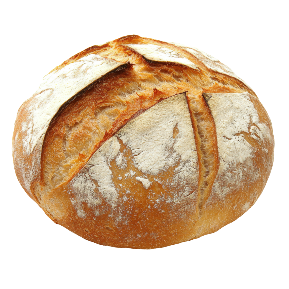 Freshly baked homemade bread loaf with a golden crust on a transparent background ready to be served, Homemade Bread Freshly Baked Loaf transparent background png