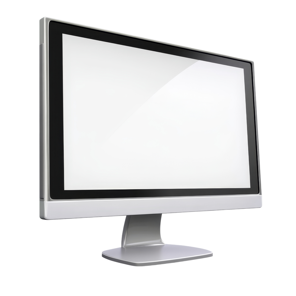 A sleek LCD monitor isolated on a transparent background for showcasing design and technology features, lcd monitor isolated on transparent tranparent background png