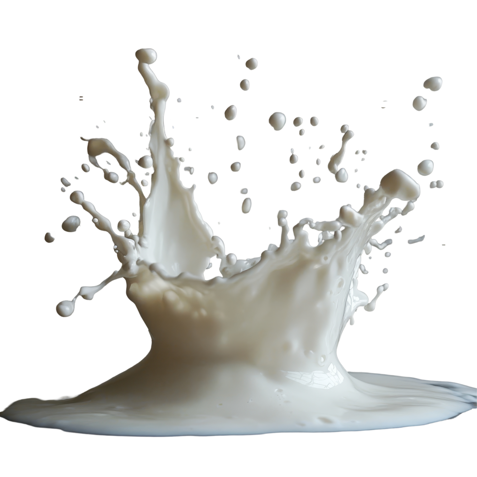 Captivating milk splashing on a smooth surface, creating dynamic patterns in a welllit indoor space, Milk splashing png
