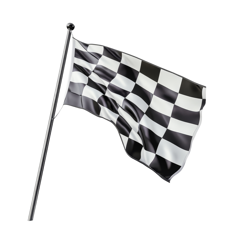 Isolated checkered flag on a transparent background, representing victory in racing and motorsport competitions, checkered flag isolated on transparent background png