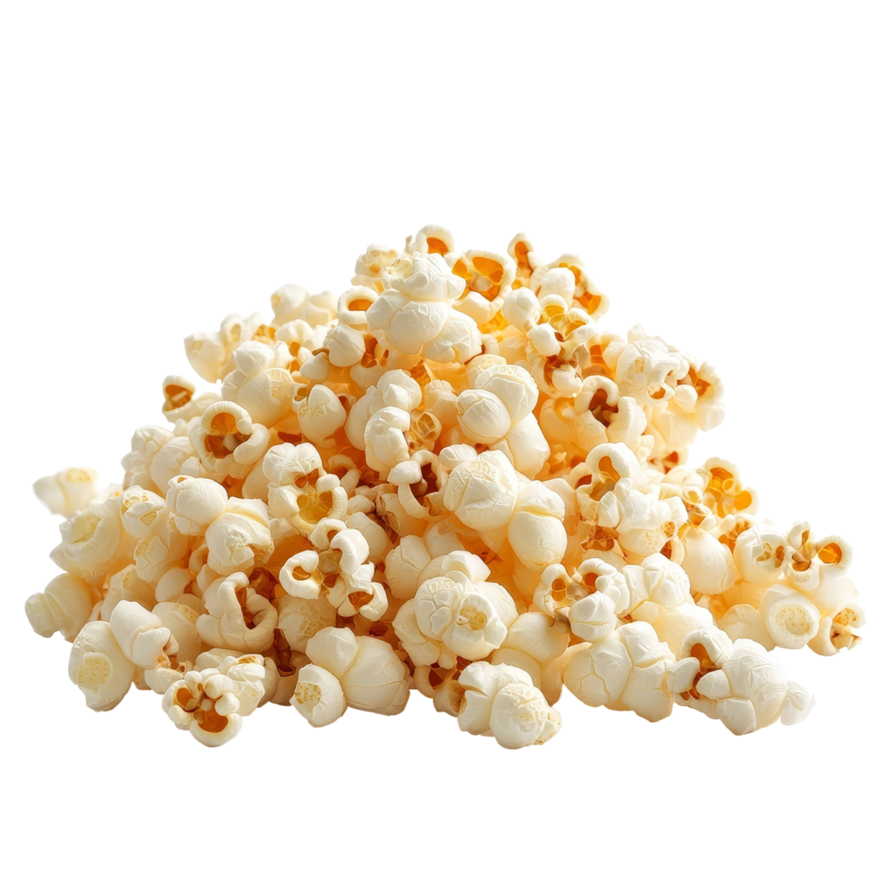 Delicious fluffy popcorn scattered on a transparent background ready for snacking during movie night or celebrations, Pop Corn isolated on transparent background png