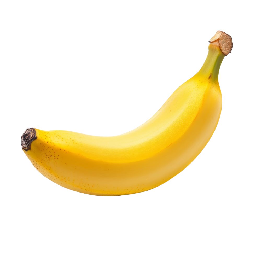 Fresh yellow banana isolated on a clean transparent background for simple and vibrant display, banana isolated on a transparent background png