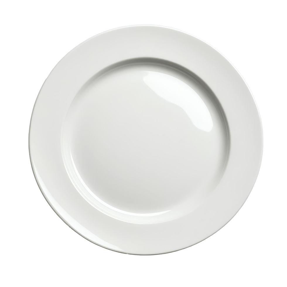 A simple transparent plate isolated on a clean transparent background, ideal for showcasing culinary presentations and recipes, transparent plate isolated on transparent background png