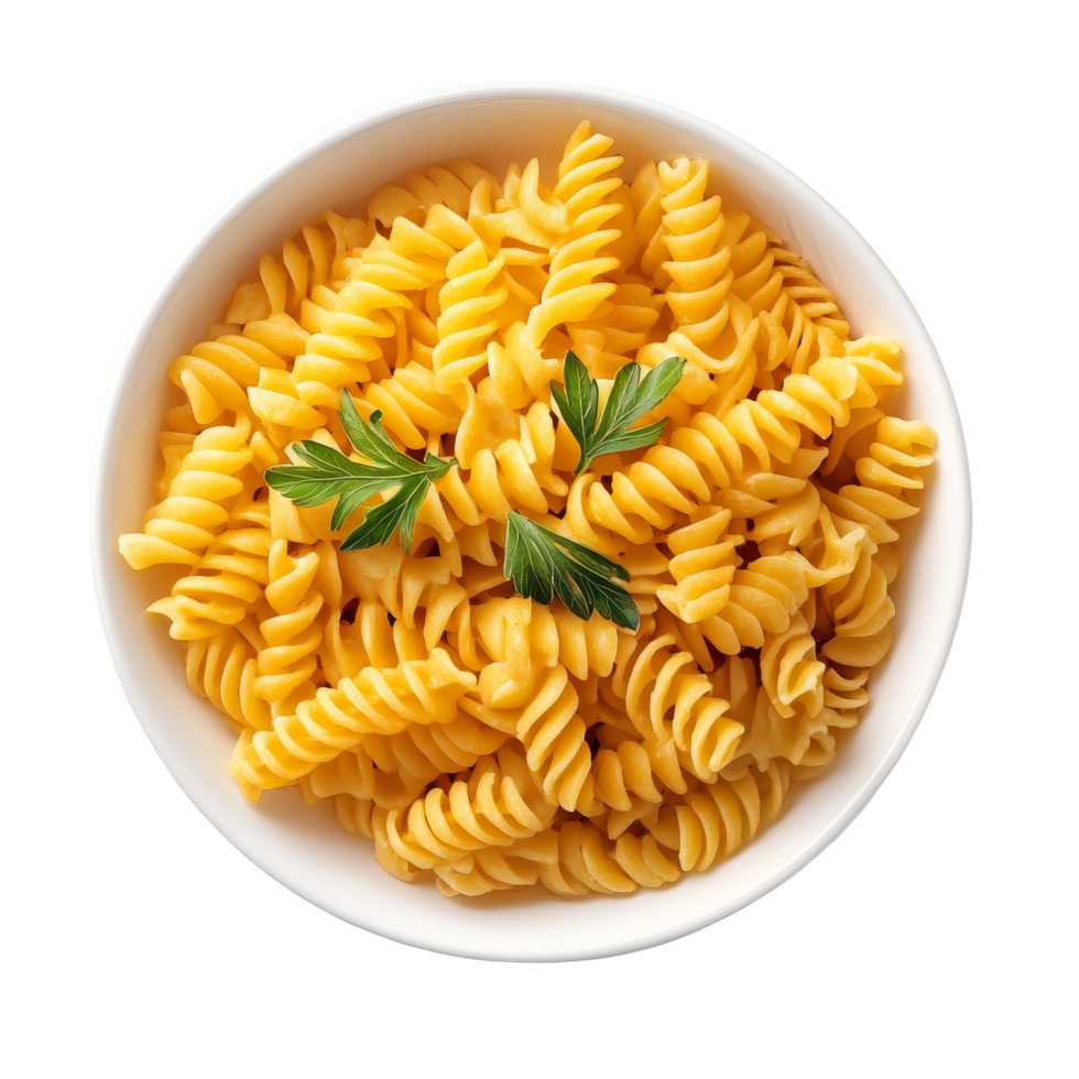 Deliciously prepared pasta in a transparent bowl against a clean transparent background showcasing ample servings for any meal, Pasta in transparent bowl on transparent background png