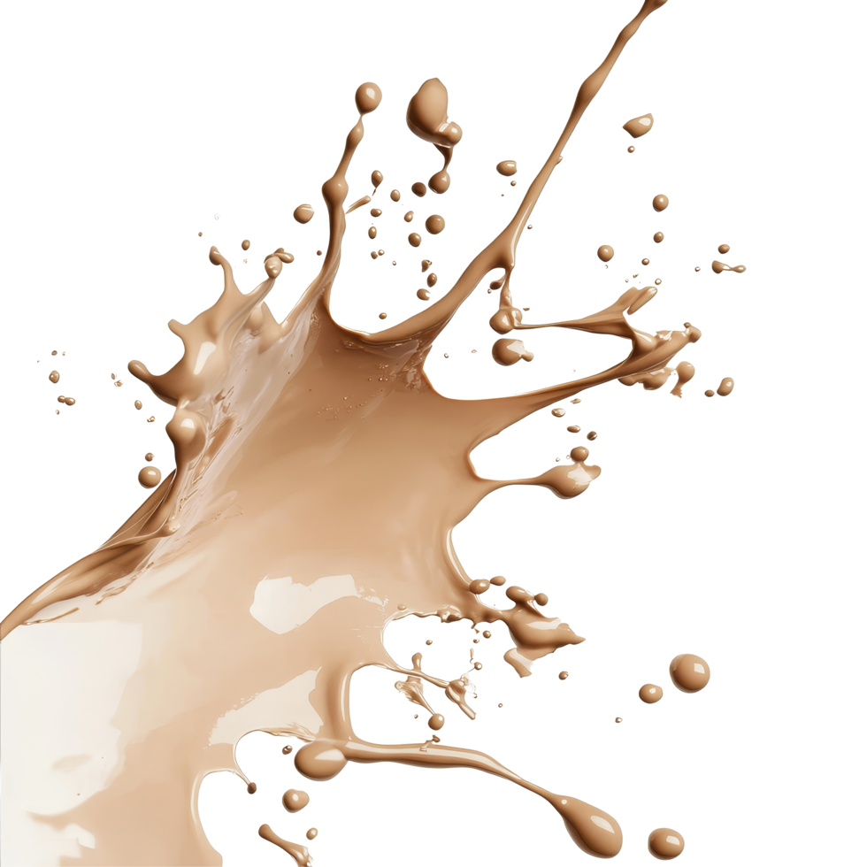 Soft brown paint splash creates an artistic effect against a clean transparent background, showcasing fluid motion and texture, Soft Brown Paint Splash on transparent background png