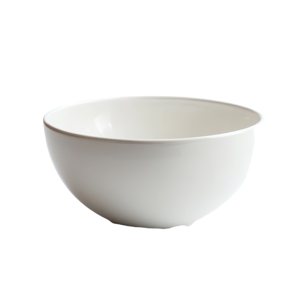 Simple transparent ceramic bowl on a clean, bright background perfect for minimalistic kitchen decor or food presentation, transparent seramic bowl on transparent background png