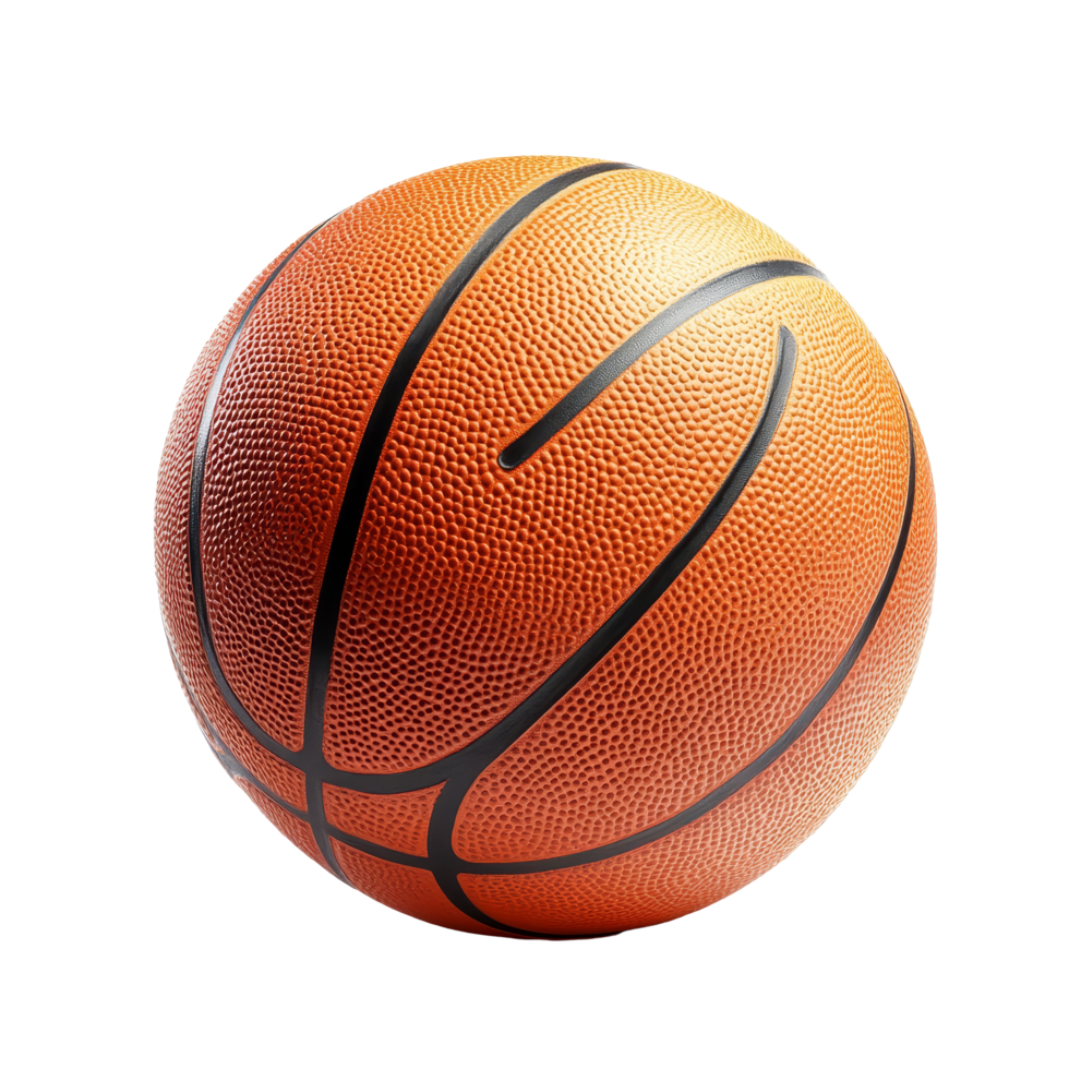 A textured basketball on a transparent background, illuminated by transparent lighting, basket ball on transparent background png