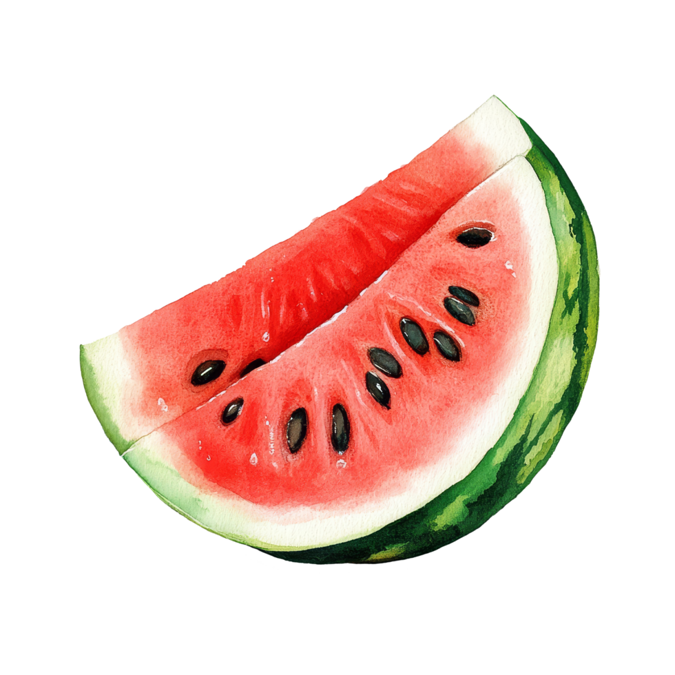 Freshly sliced watermelon resting on a clean transparent surface for a refreshing summer treat, watermelon on transparent background png