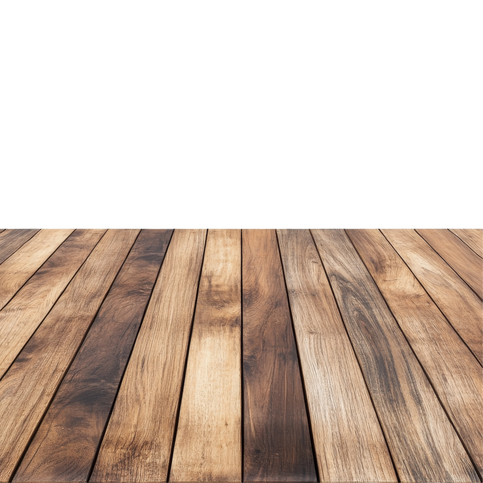Stylish brown wood pattern tabletop and floor texture enhancing a warm and inviting space during daytime, Brown wood pattern table top and floor texture with transparent background png