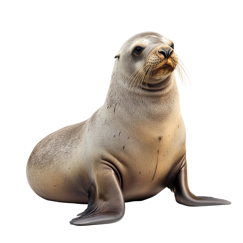 A playful sea lion relaxing on a transparent background, showcasing its natural features and characteristics, Sea Lion on transparent background png