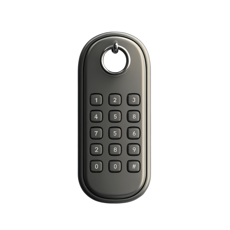 Electronic digital key with a numeric keypad for secure access in modern buildings, Electronic, digital key with a numeric keypad for entering the password. png