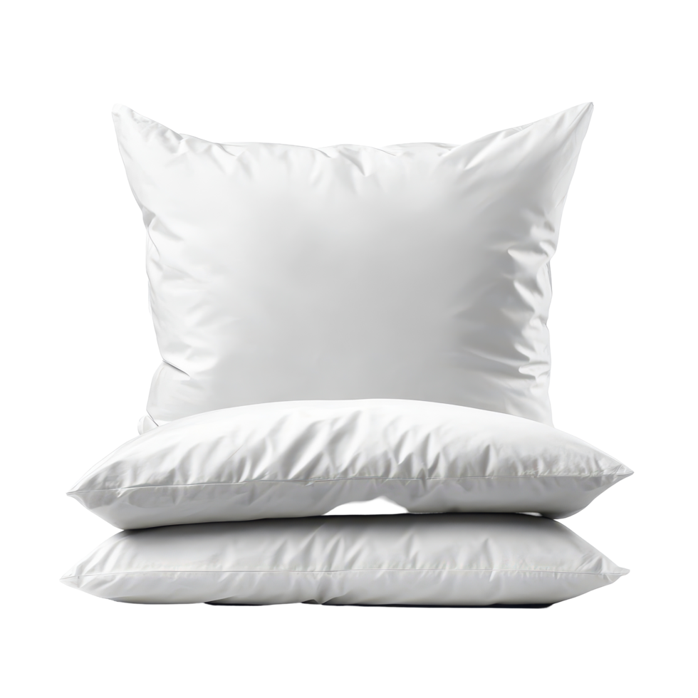 White pillows stacked elegantly on a minimalist Transparent background for modern decor inspiration, pink pillows isolated on isolated on background png