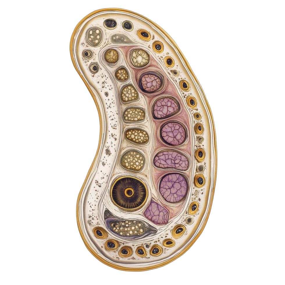 Crosssection view of mitochondria showcasing internal structures and functions in cellular energy production, Crosssection view Mitochondria Transparent background png