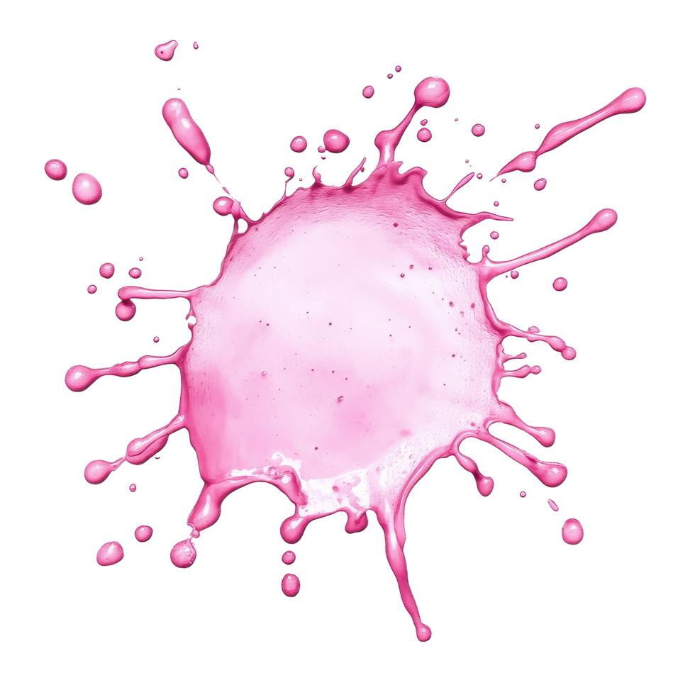 Bright pink stain design spreads across a clean Transparent background creating an artistic splash effect, Pink Stain on background png