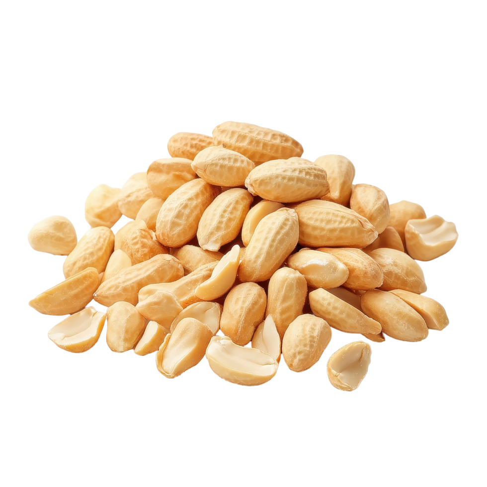Peanuts seeds isolated on Transparent background highlighting their natural texture and color, peanuts seeds isolated on background png