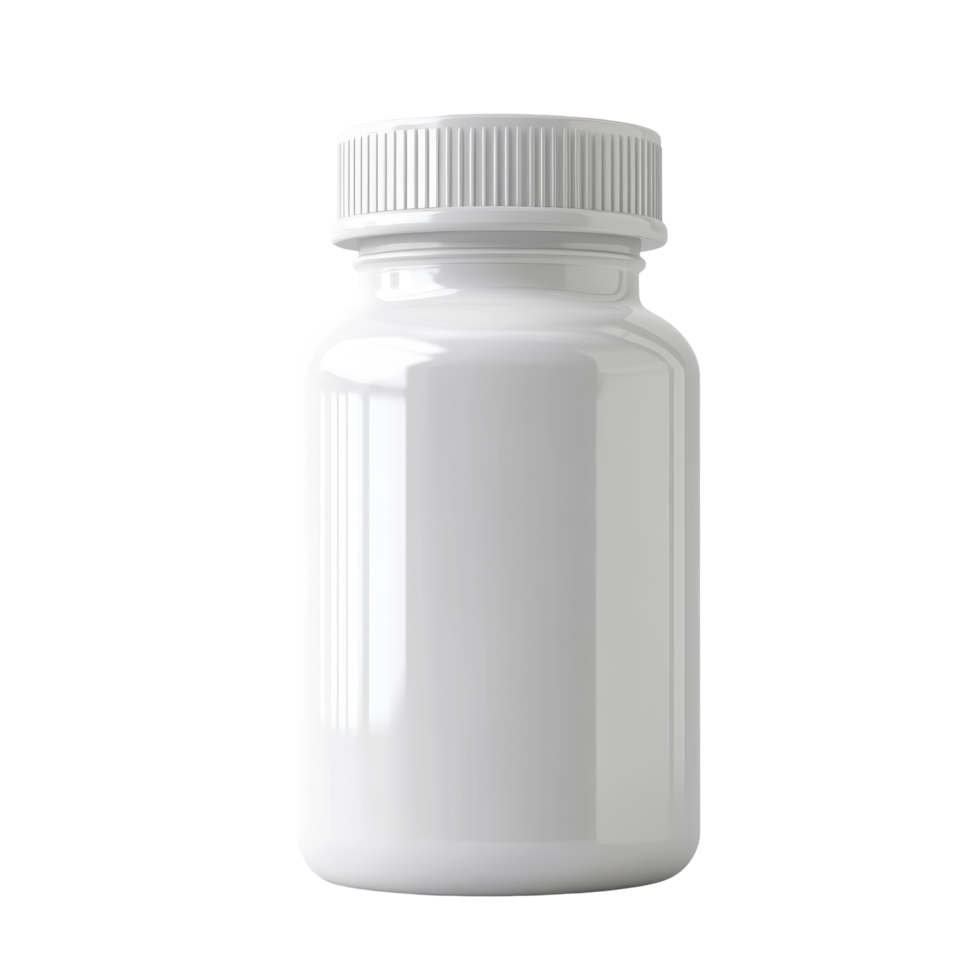 White pill bottle on isolated background with clean and simple design suitable for various purposes, pill and bottle isolated on Transparent background png