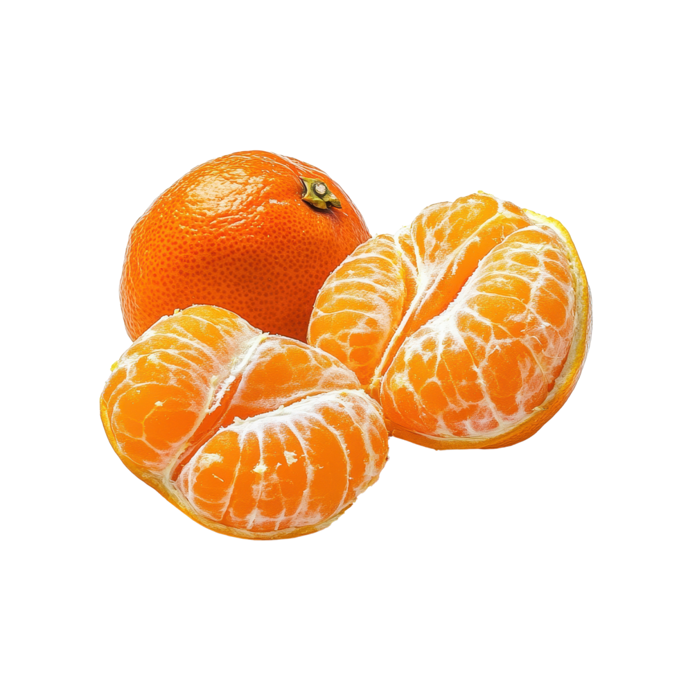 Fresh tangerines isolated on Transparent background showcasing vibrant color and juicy texture, Tangerines Isolated on background png