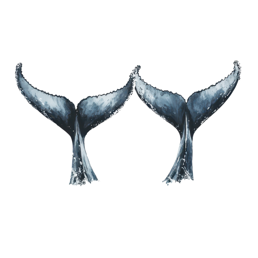 Humpback whale tails splashing water in an ocean display of gracefulness, Humpback Whale Tails Splashing Water on white background png