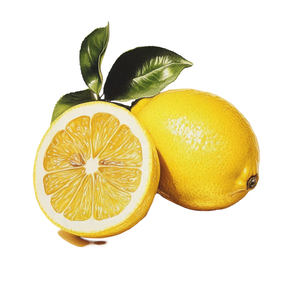 Fresh lemongrass and sliced lemon isolated on a Transparent background for culinary and health use, Lemon grassisolated on background png