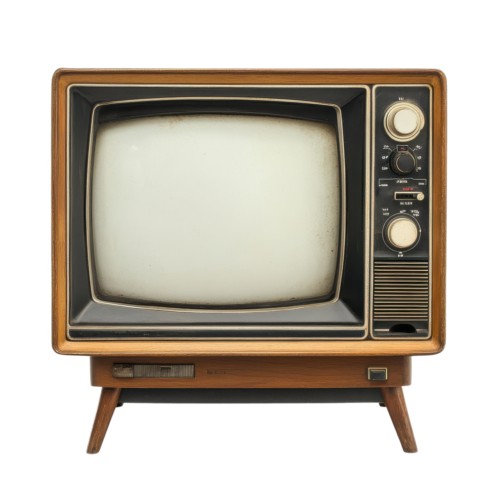 Retro television set isolated on a Transparent background showcasing vintage design elements and classic aesthetics, old retro TV isolated isolated on background png