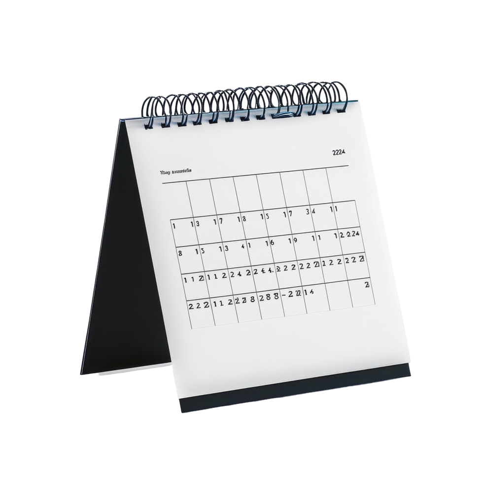 Table calendar for February displayed on a Transparent background with clear layout and organized dates, table calendar 2024 february isolated on White background png