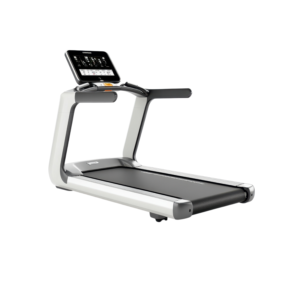 Modern treadmill for home fitness with advanced features and sleek design, Modern Treadmill, Home Fitness Equipment, isolated on Transparent background, background png