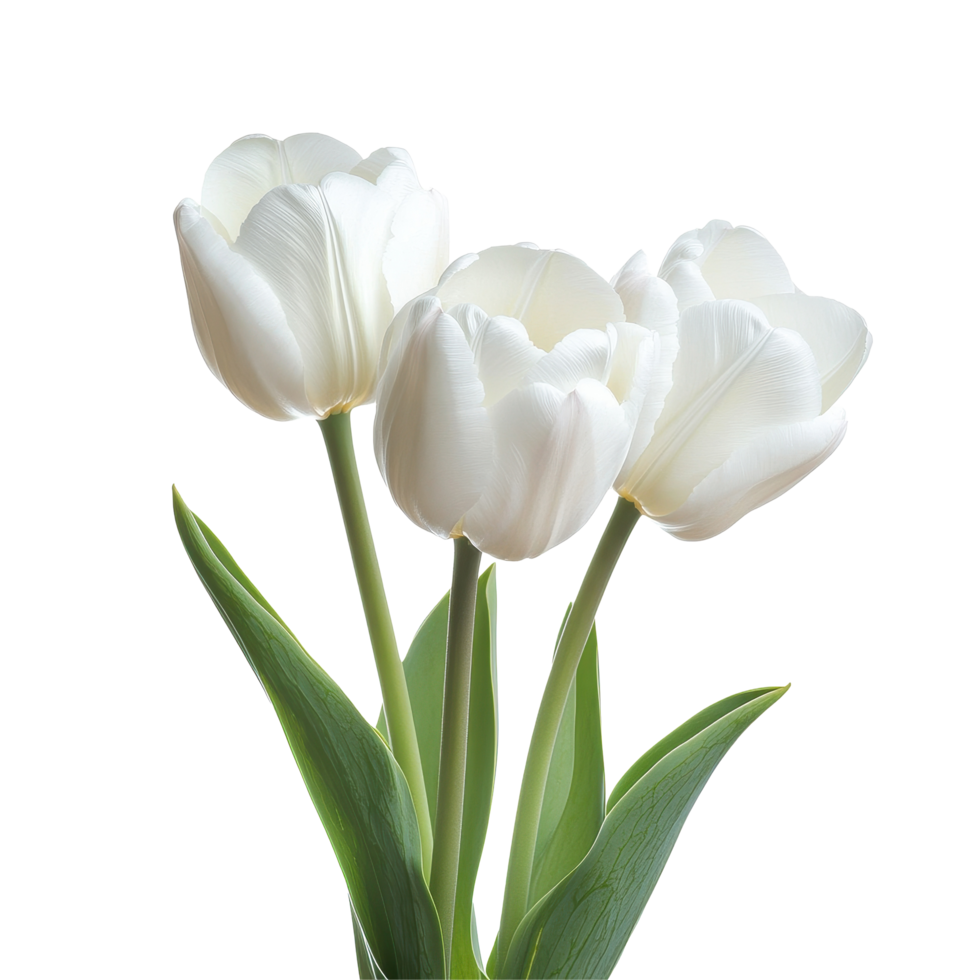 Closeup view of beautiful white tulips on a bright Transparent background perfect for floral decoration purposes, Closeup view pink tulips isolated on background png