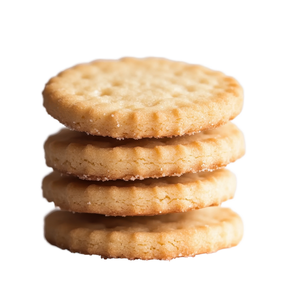 Stack of freshly baked cookies on Transparent background showcasing their crispy texture and golden hue, Delicious cookie background backgroung background png