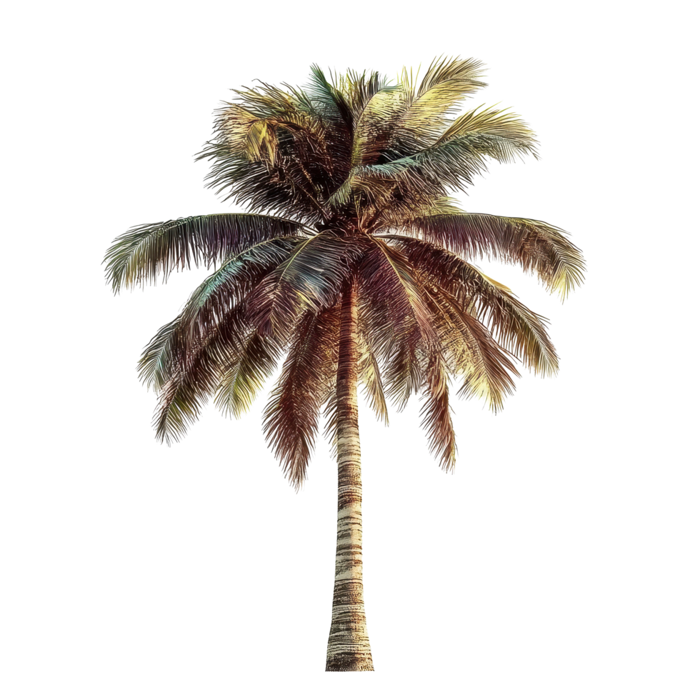 Palm tree isolated on a Transparent background creating a tropical and serene atmosphere, Image palm tree isolated on background png