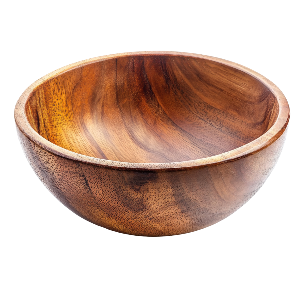 Wood bowl isolated on Transparent background showcasing natural texture and rustic charm for culinary uses, wood bowl isolated on background png