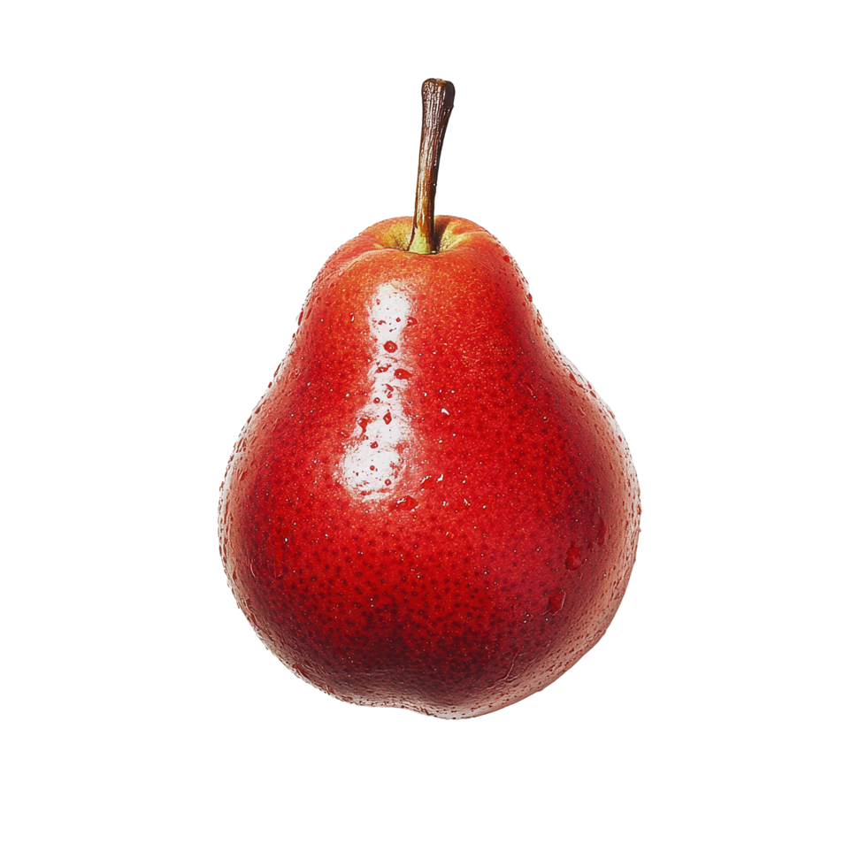 Red pear placed isolated on a clean Transparent background highlighting its texture and color, red pears isolated on background png