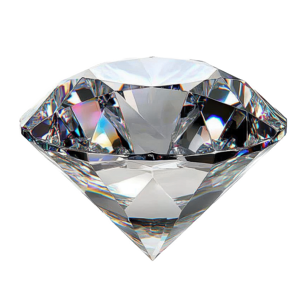Brilliant diamond in sharp focus isolated on a pristine Transparent background highlighting its clarity and facets, Diamond isolated on background png
