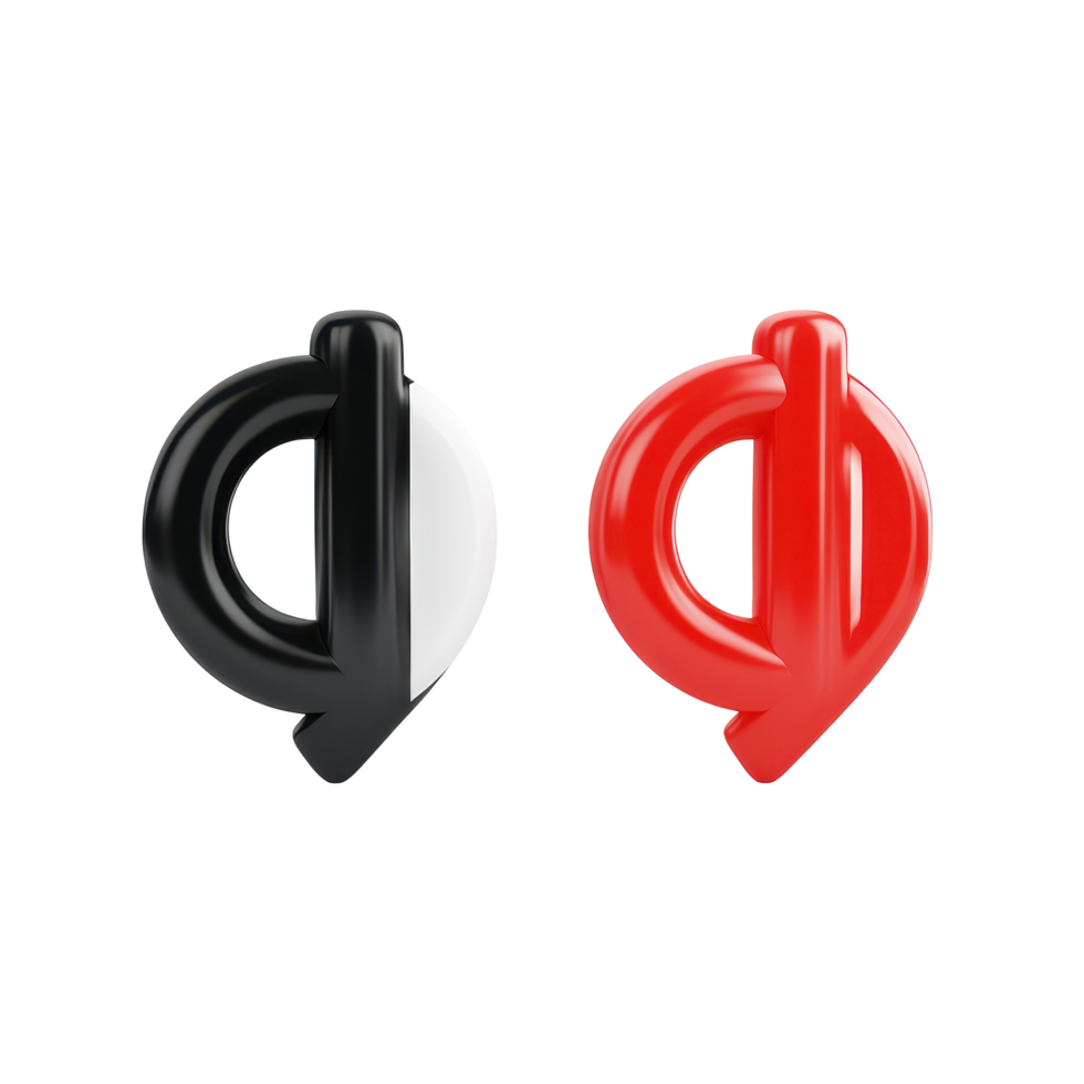 Right and wrong icons represent moral choices and decision making on isolated Transparent background, Right and wrong 3d icons isolated on background png