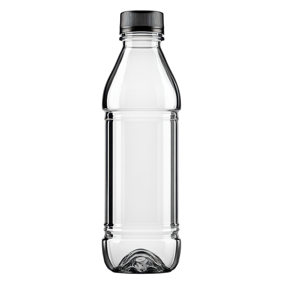 Open water bottle with clear design placed on a Transparent background for product display and advertising, Open Water Bottle isolated on background png