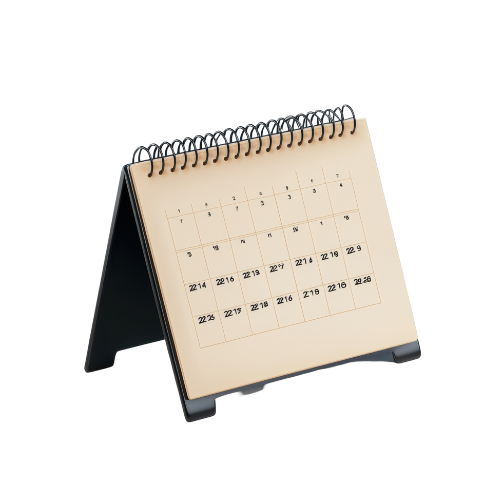 Table calendar for August showcased against a Transparent background, table calendar 2024 august isolated on White background png