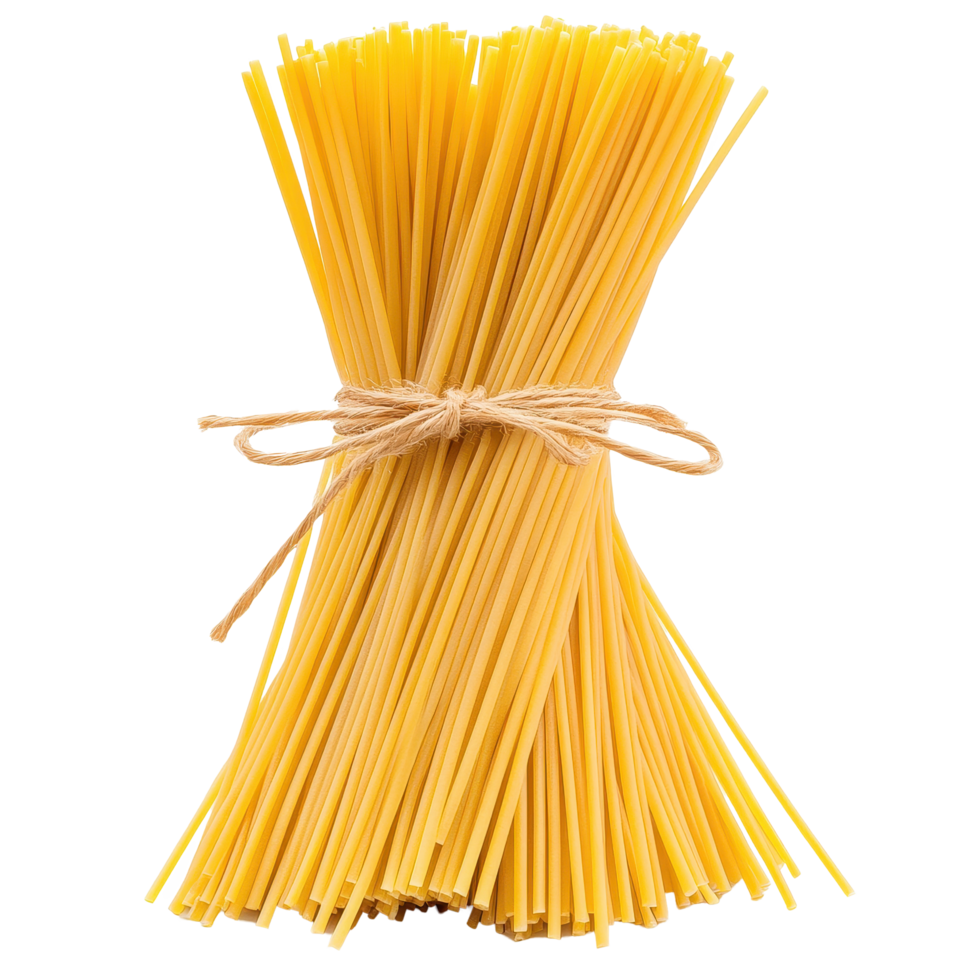 Fresh capellini pasta tied with twine isolated on a bright white background for culinary presentation, Capellini pasta isolated onisolated on white background png