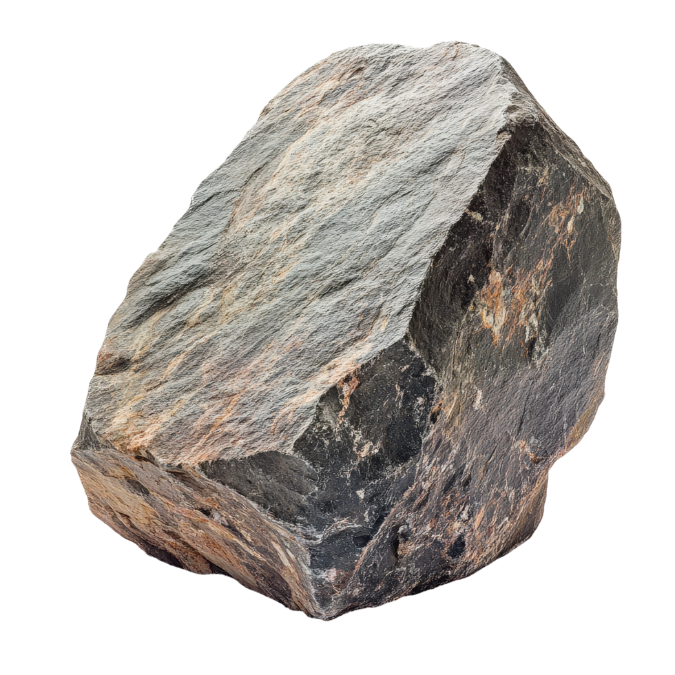 Unique stone with varied textures and colors isolated on a Transparent background for artistic presentation, Stone isolated on background png