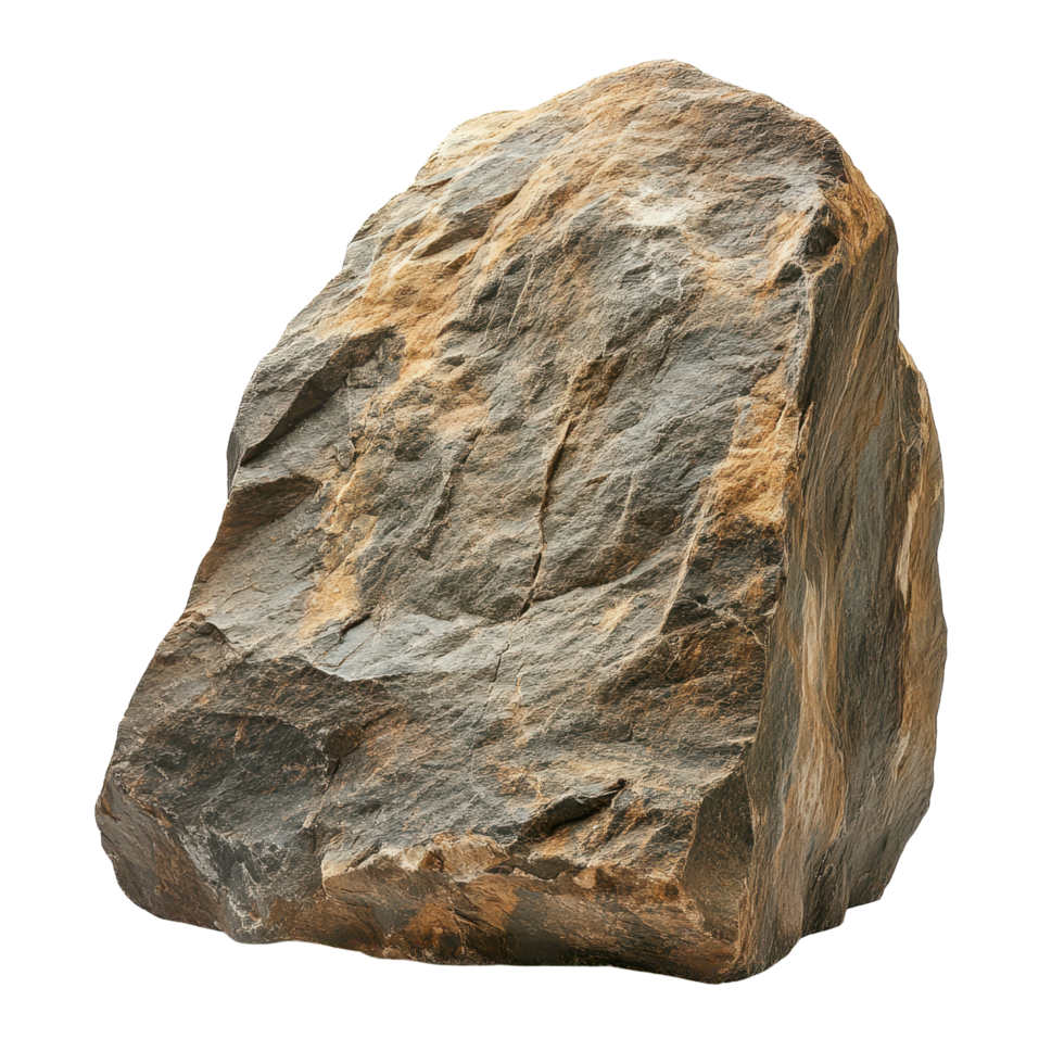 Rough natural rock with unique texture and colors on a plain white background, Giant Rough Rock on white background png