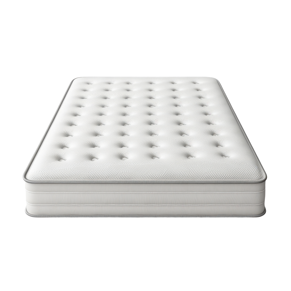 Quality white mattress on isolated Transparent background with soft texture and modern design for comfortable sleep, White mattress isolated on background png