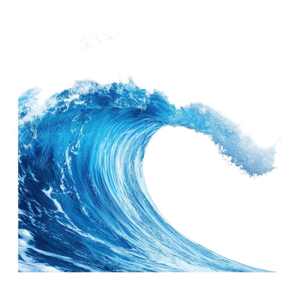 Dynamic ocean wave captured against a Transparent background showcasing powerful natural beauty, Ocean wave isolated on background png