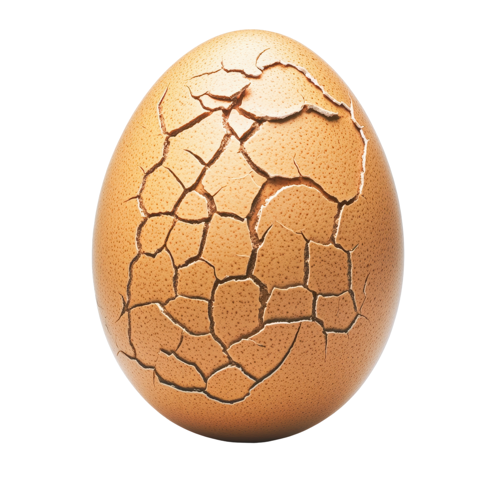 Cracked egg isolated on a Transparent background showcasing the texture and details of the shell surface, Cracked egg isolated on background png