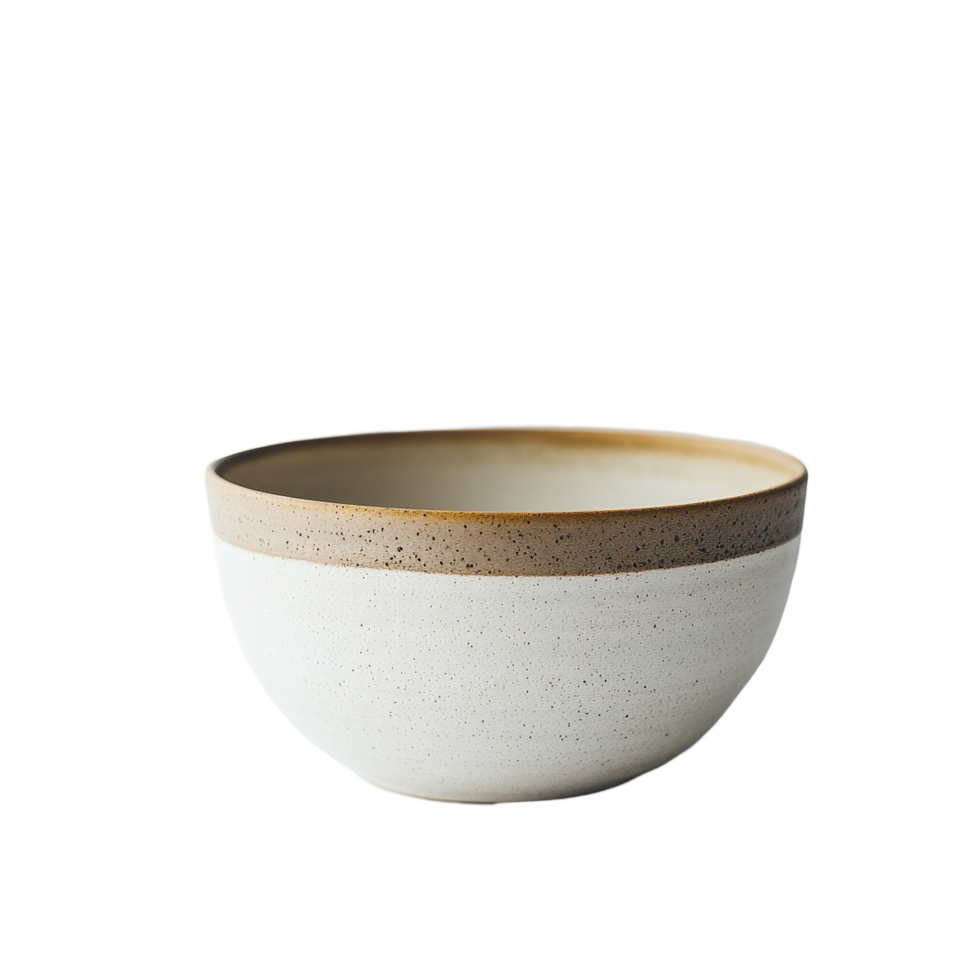 Ceramic bowl resting on a clean white background showcasing minimalist design and natural textures, empty ceramnic bowl on white background png