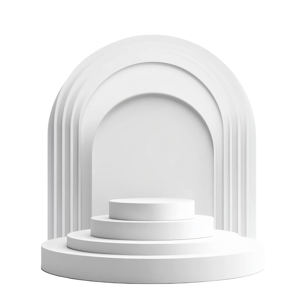 Elegant podium product display design in minimalist style on isolated Transparent background for promotional use, Podium product display isolated on background png