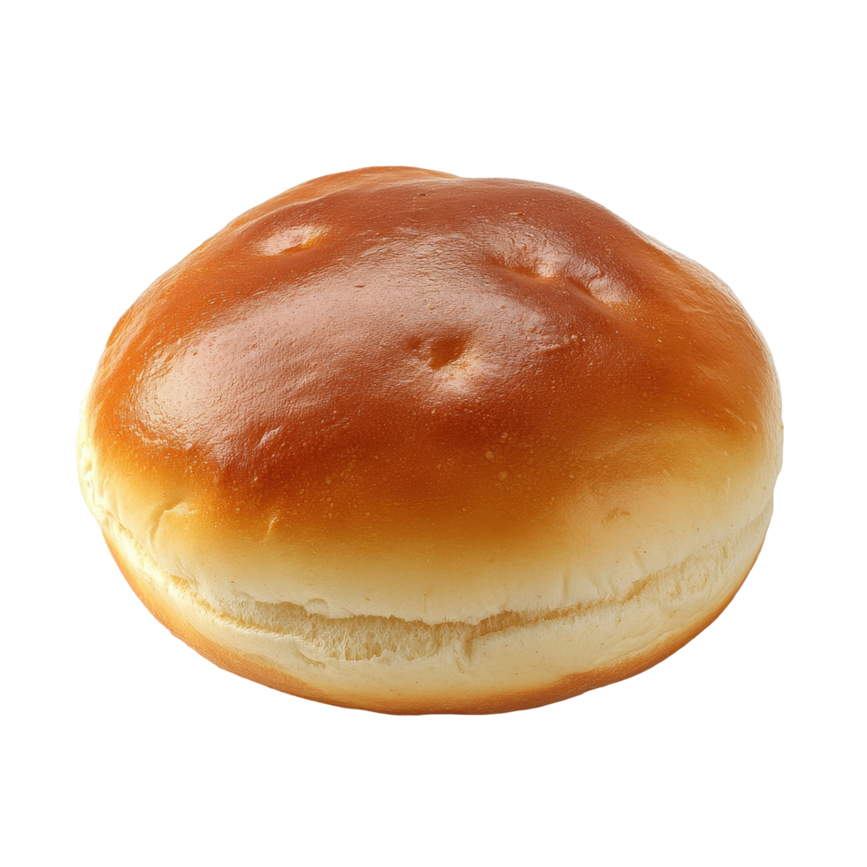 Freshly baked kaiser bun isolated on Transparent background with a smooth texture and golden crust, Plain kaiser bun isolated on background png