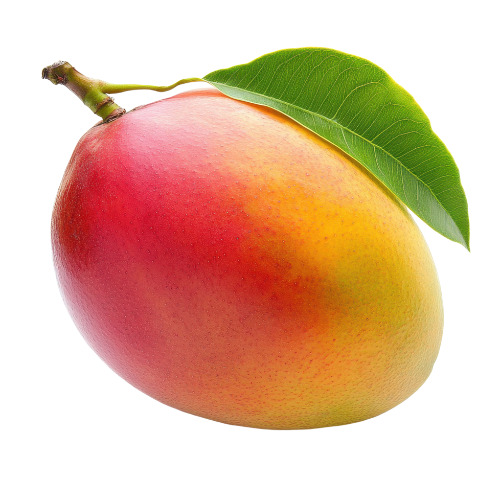 Ripe mango with vibrant colors isolated on a Transparent background showcases tropical freshness and sweetness, sweet ripe mango isolated on background png