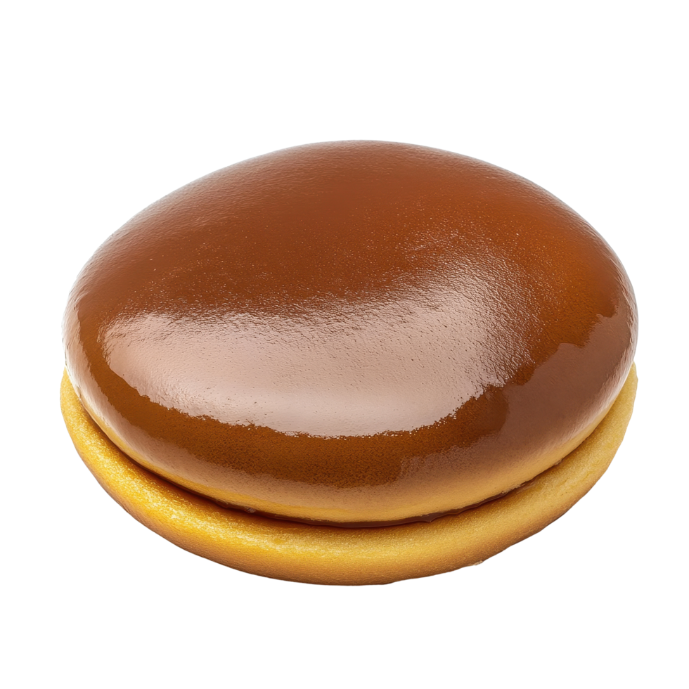 Delicious dorayaki dessert on a Transparent background perfect for food lovers and cultural enthusiasts, Dorayaki isolated white White background png
