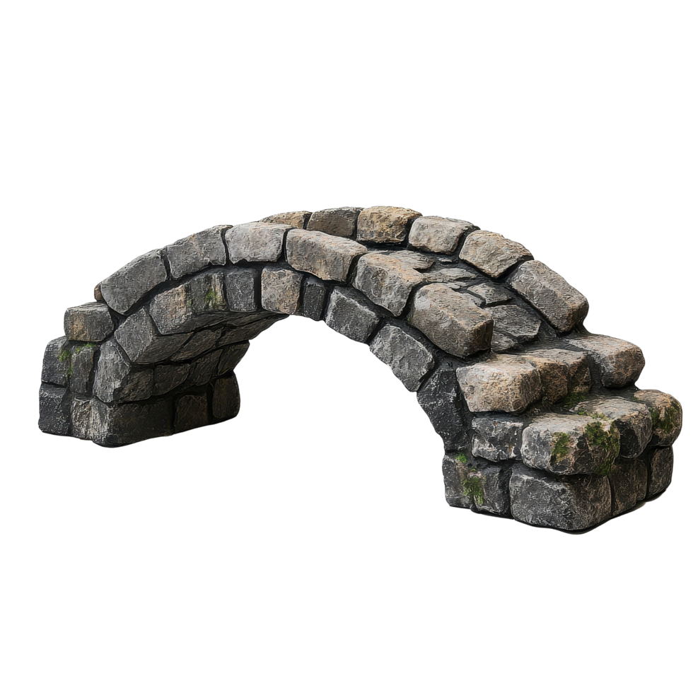 Stone Old Bridge stands elegantly on a Transparent background showcasing its unique texture and structure, Stone Old Bridge on background png