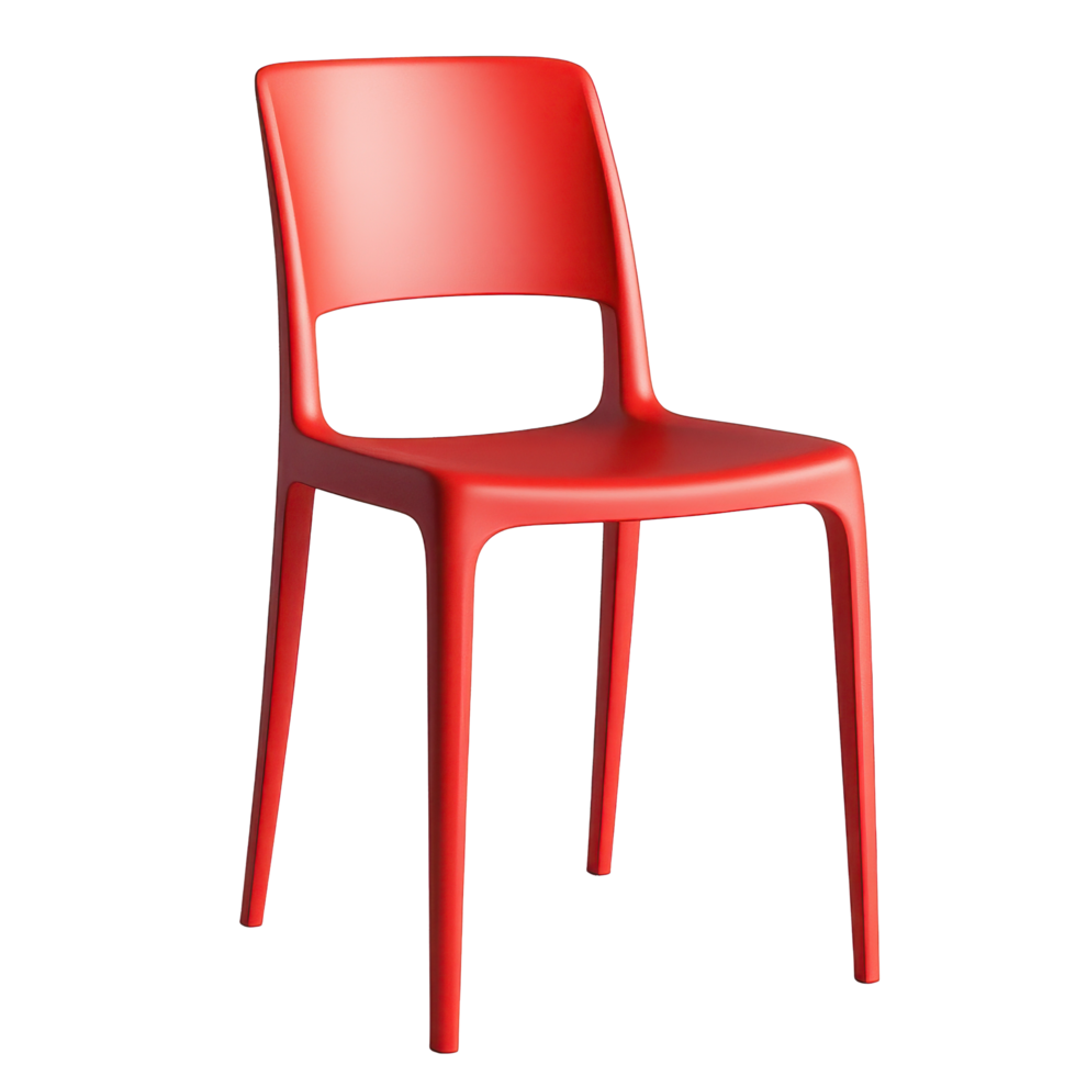 Red chair in modern design featuring a minimalist style on a plain Transparent background, Red chair isolated on background png